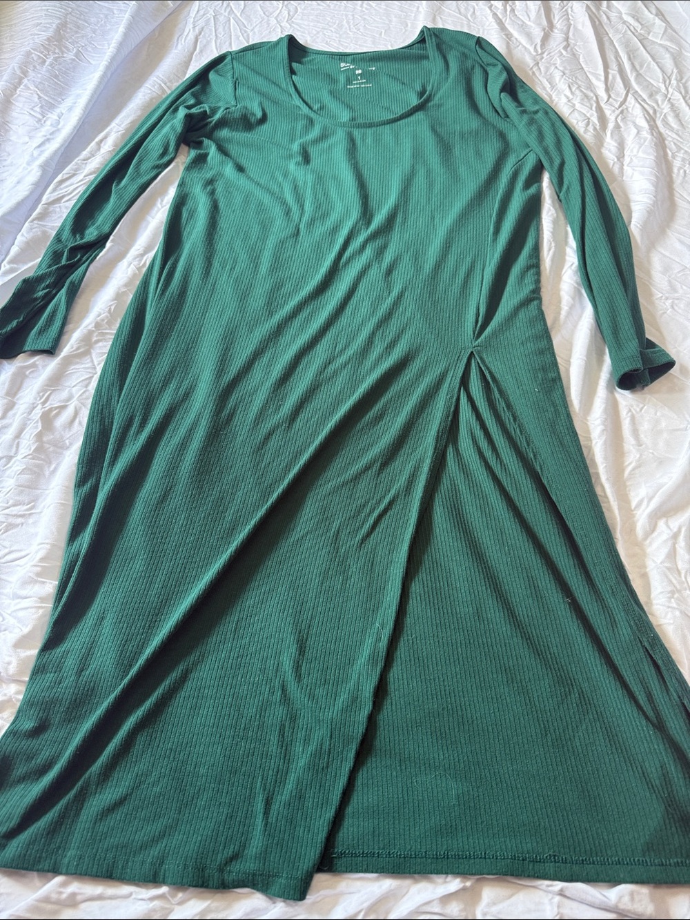 torrid Emerald Green Long Sleeve Ribbed Dress